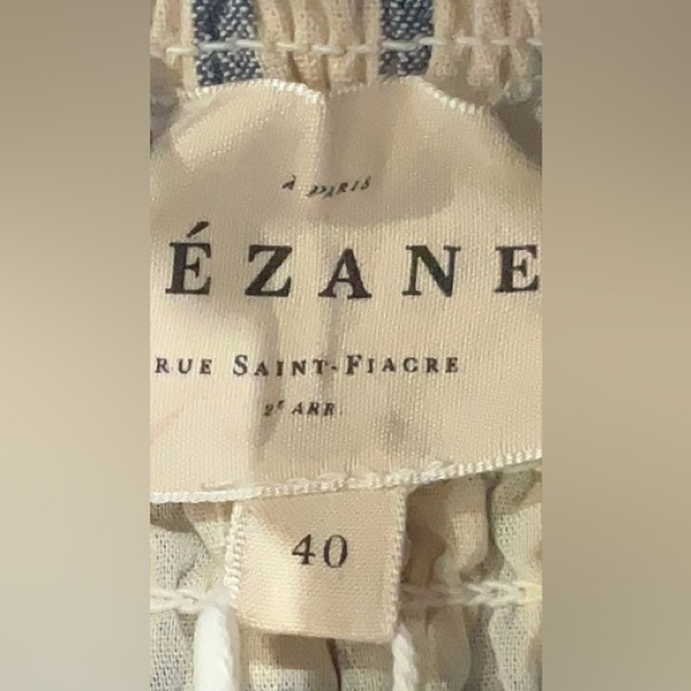 NWT Sézane Dorothe Dress Blue Floral Embroidery on Vichy Fabric Organic Cotton - Picture 9 of 12